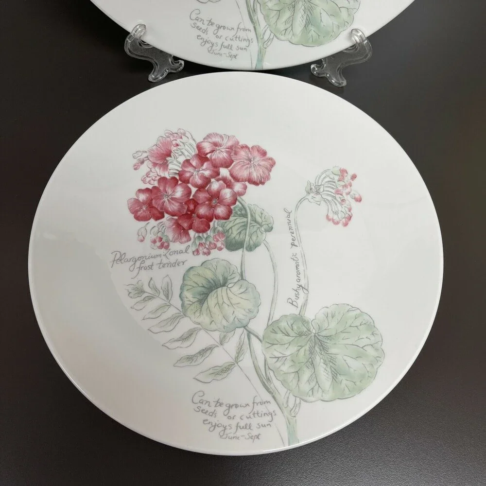 Lenox Geranium Artist Sketchbook by Louise Le Luyer Dinner Plates‎ 11